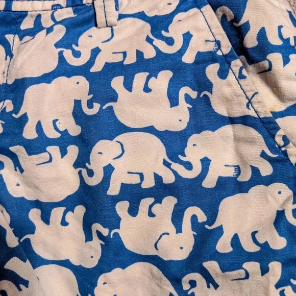 Lilly Pulitzer Blue Tusk In Sun The Callahan Short Elephant Print‎ Shorts Size 0 - Picture 5 of 8
